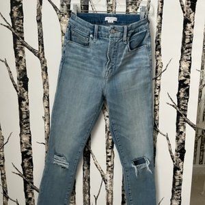 GOOD AMERICAN - GOOD WAIST CROP RAW EDGE | BLUE352 - BLUE352 / 4 × 1